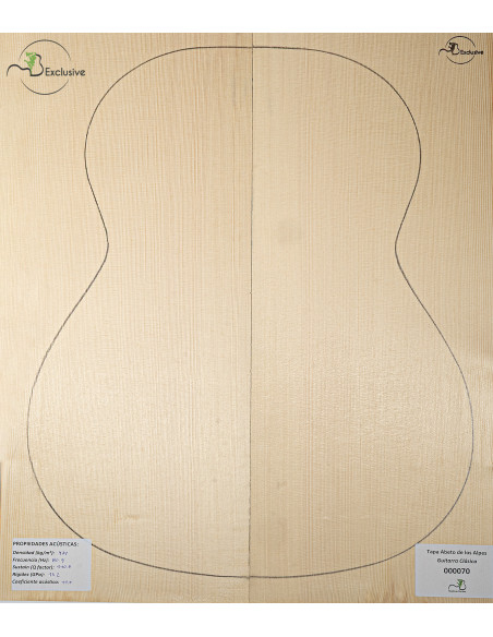 Tapa Abeto de los Alpes Nº 000070 Guitarra Clásica MB Exclusive
