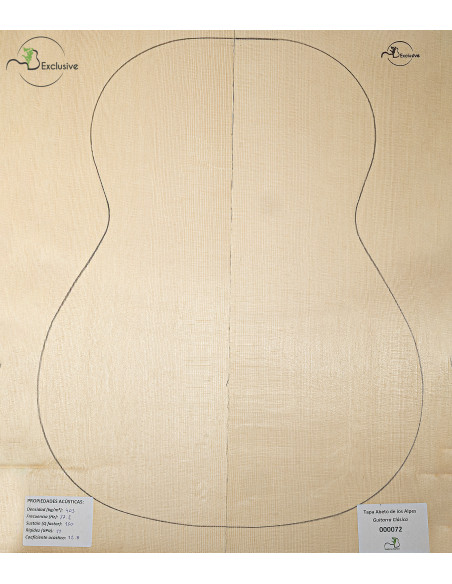 Tapa Abeto de los Alpes Nº 000072 Guitarra Clásica MB Exclusive