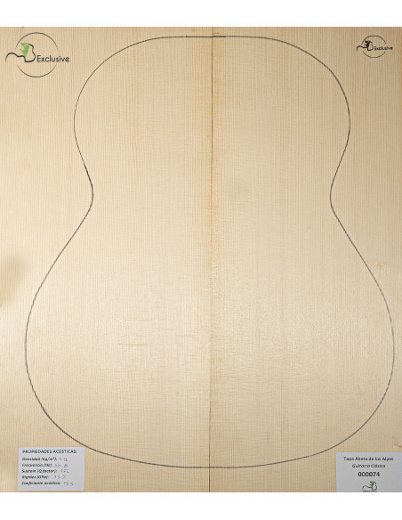 Table en Épicéa des Alpes Nº 000074 Guitare Classique MB Exclusive