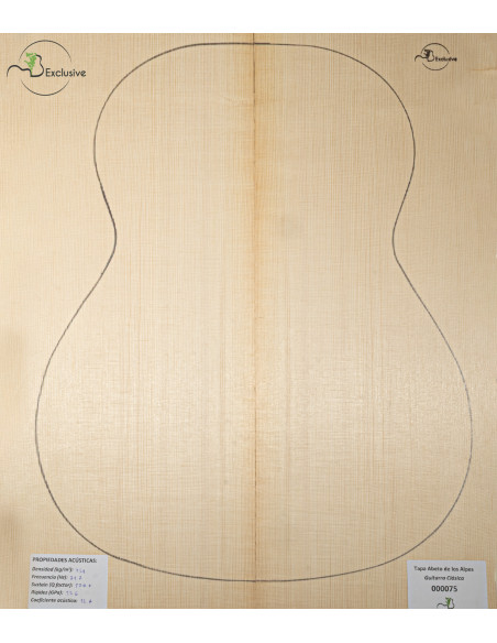 Table en Épicéa des Alpes Nº 000075 Guitare Classique MB Exclusive