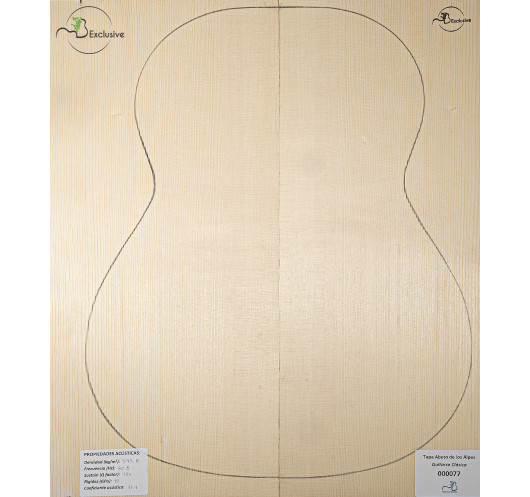Table en Épicéa des Alpes Nº 000077 Guitare Classique MB Exclusive