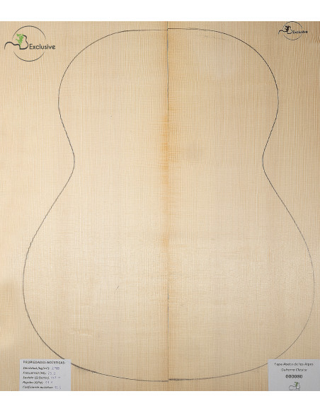 Tavola abete delle Alpi n. 000080 chitarra classica MB Exclusive