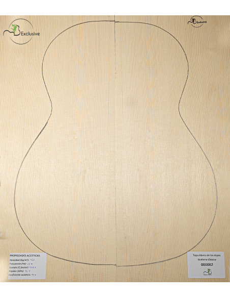 Tavola abete delle Alpi n. 000082 chitarra classica MB Exclusive