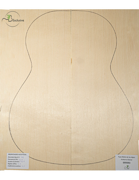Table en Épicéa des Alpes Nº 000083 Guitare Classique MB Exclusive