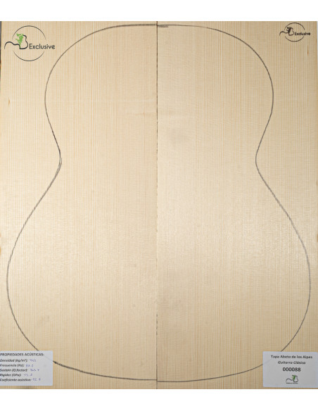 Table en Épicéa des Alpes Nº 000088 Guitare Classique MB Exclusive