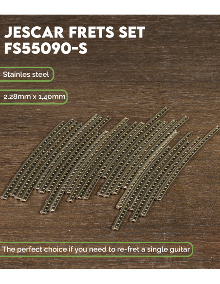 Set Traste Jescar 2,28 mm Acero Inoxidable FS55090-S | Maderas Barber
