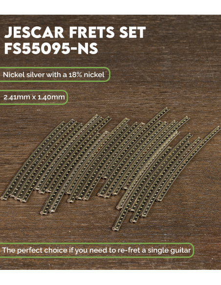 Jescar Fret Wire Set 2,41mm Nickel Silver FS55095-NS | Maderas Barber