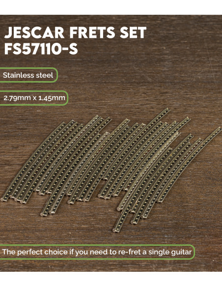 Set Traste Jescar 2,79mm Acero Inoxidable FS57110-S | Maderas Barber
