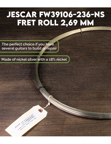 Rollo Traste Jescar 2,69 mm Alpaca FW39106-236-NS 450 g | Maderas Barber