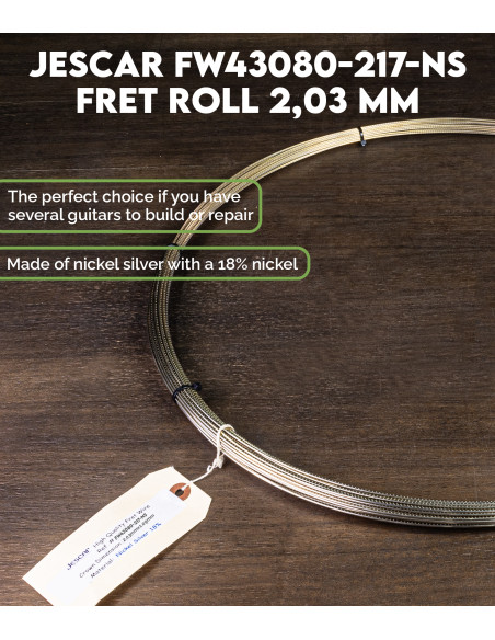 Rollo Traste Jescar 2,03 mm Alpaca FW43080-217-NS 450 g | Maderas Barber