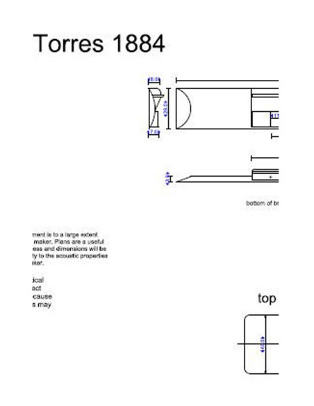Plan  Antonio  de Torres 1884 Guitare Classique
