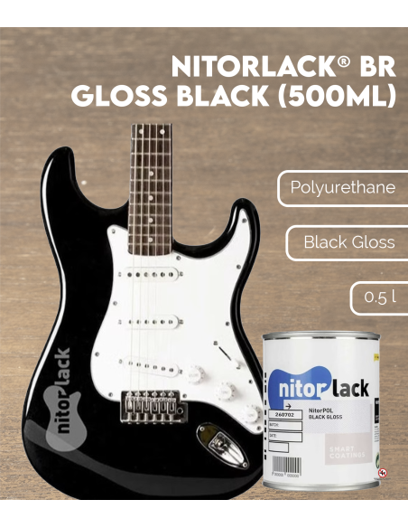 Noir Brillant BR NITORLACK® (Gloss Black 500 ml) | Maderas Barber
