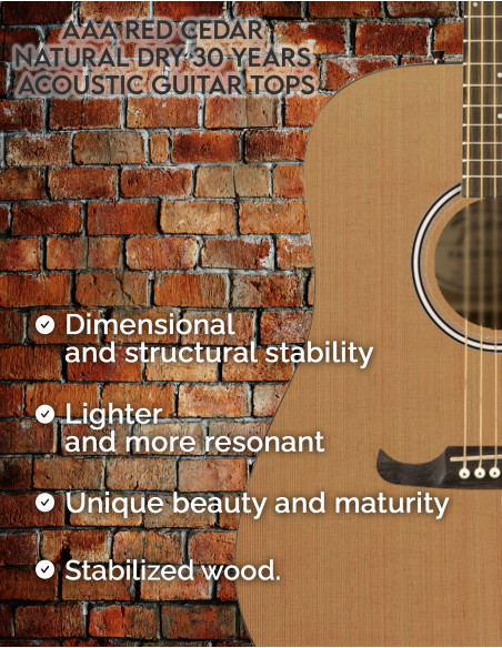 Decken Western Red Cedar AAA Secado Natural 30 Años Guitarra  Akustik | Maderas Barber