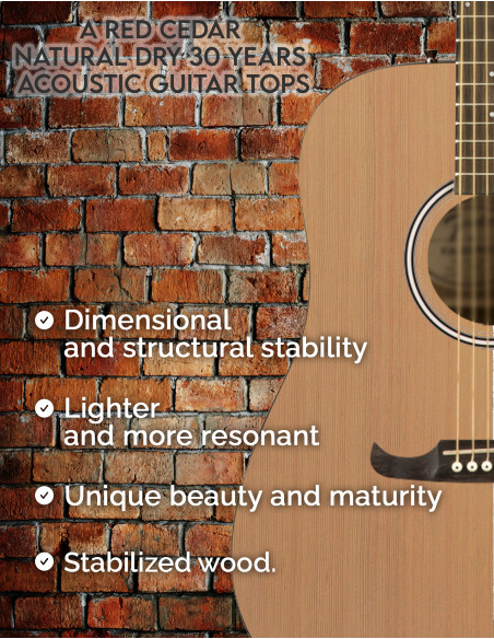 A Red Cedar Natural Dry 30 Years Acoustic Guitar Tops | Maderas Barber
