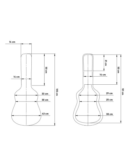 Plano Estuche ABS Guitarra Clásica CC-450