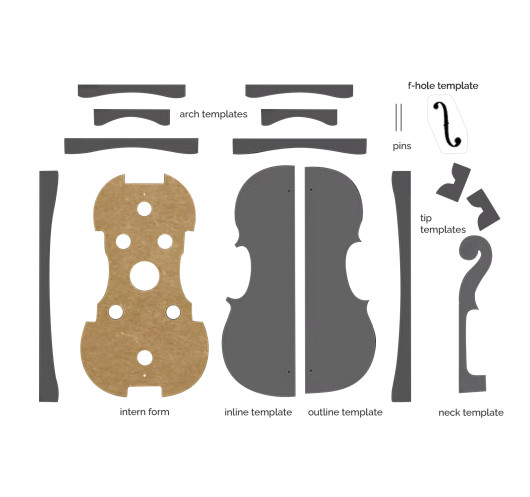 Set Plantillas y Molde Violín Stradivarius Titian 1715 | Maderas Barber