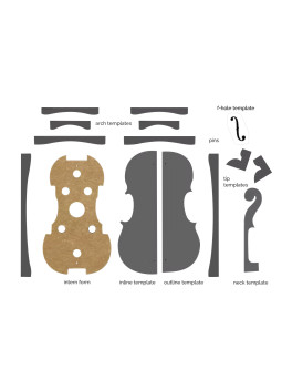 Set sagomas y Molde Violín Guarneri Cannone 1743 | Maderas Barber