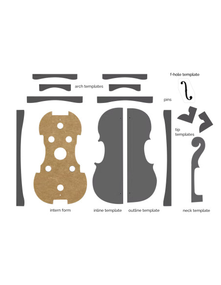 Set Plantillas y Molde Violín Guarneri Cannone 1743 | Maderas Barber