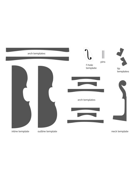 Set sagomas Chelo Stradivarius Davidov 1712 | Maderas Barber