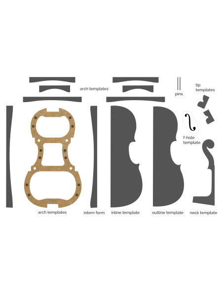 Set Plantillas y Molde Chelo Stradivarius Davidov 1712 | Maderas Barber
