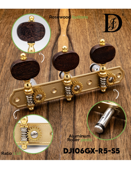 Clavijero Der Jung Guitarra Clásica DJ106GX-R5-S5 | Maderas Barber