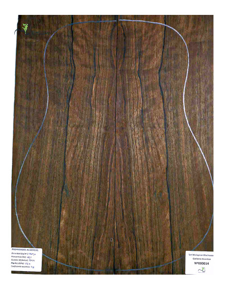 Juego Malaysian Blackwood Guitarra Acústica MB Exclusive Nº178| Maderas Barber