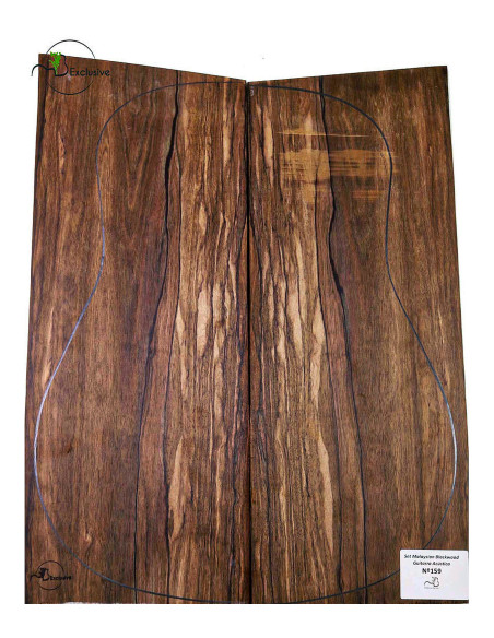 Jeu Malaysian Blackwood Guitare Acoustique MB Exclusive Nº159 |Maderas Barber