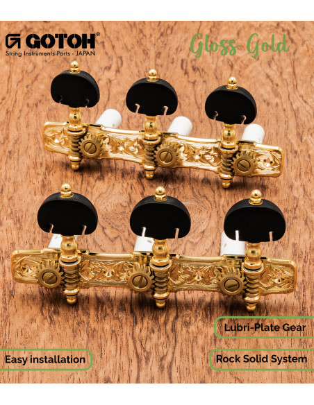 Gotoh Tuning Machine Gold 35G510C/KB-GG Classical Guitar | Maderas Barber