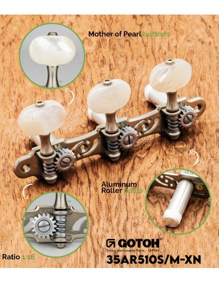 Mechanik Gotoh X Níquel 35AR510S/M-XN Konzertgitarre | Maderas Barber