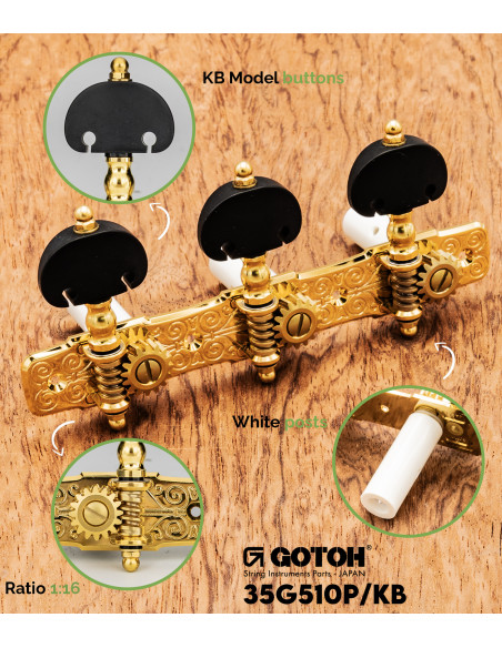 Clavijero Gotoh Oro 35G510P/KB Guitarra Clásica | Maderas Barber