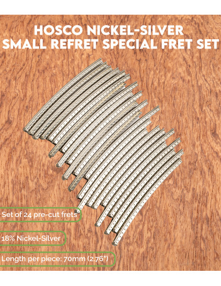 Frettes Hosco Small Maillechort HV200 – Remplacement – Set 24 | Maderas Barber