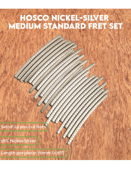 Hosco HF-M2-P24 Medium Standard Fretwire 18% Nickel-Silver Set 24 | Maderas Barber