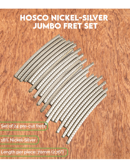 Trastes Hosco HF-J1-P24 Alpaca Jumbo 24 pezzos HV200 | Maderas Barber