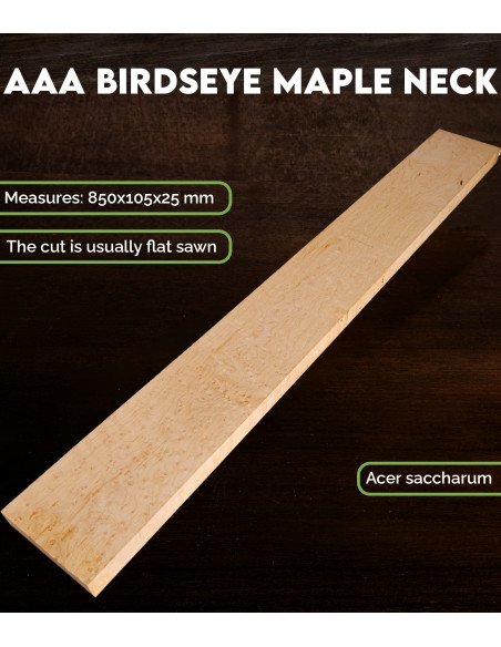 Manico acero occhio di pernice AAA 850 × 105 × 25 mm | Maderas Barber