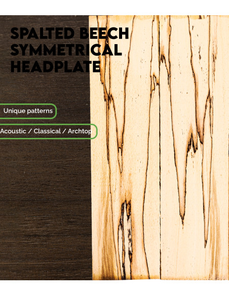 Pala Haya Spalted Simétrica Guitarra Acústica Clásica Archtop | Maderas Barber