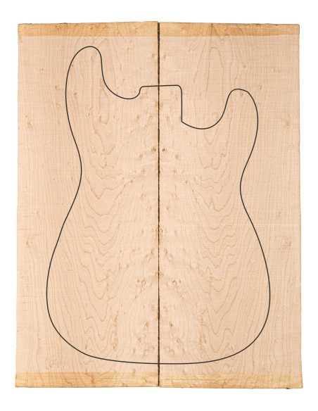 Drop Top Arce Ojo de Pájaro 500/550 × 170/200 × 7 mm | Maderas Barber