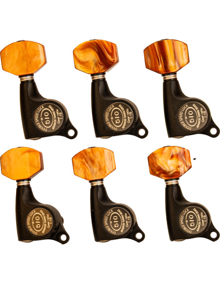 Mechanik Gotoh SGS510ZMG/P8-LBS - Negro Satinado - Botones Ámbar Nacarado - Bloqueo | Maderas Barber