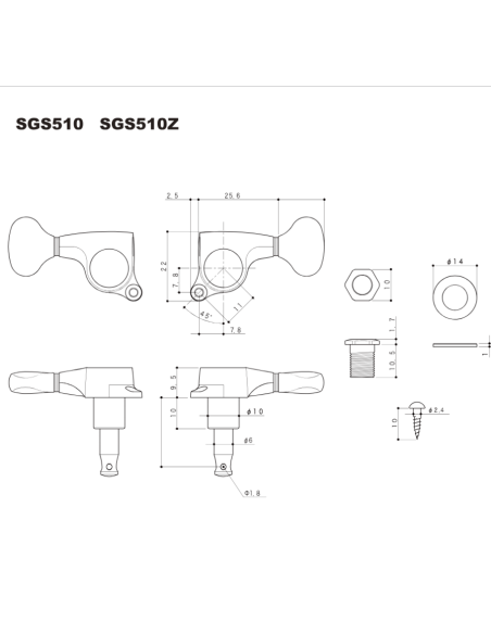 Mechanik Gotoh SGS510ZMG/P8-LBS - Negro Satinado - Botones Ámbar Nacarado - Bloqueo | Maderas Barber