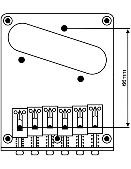 Trémolo Vega-Trem VT2ND Teletrem Modern Cromo para Guitarra Tipo Telecaster | Maderas Barber