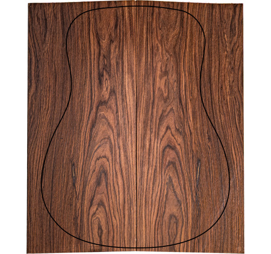 Fondos de Pau Ferro FSC 100% 1ª para guitarra acústica con veta equilibrada y ligera figura natural