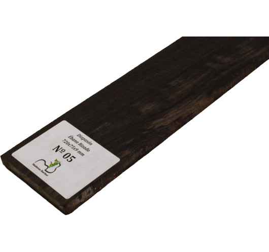 Diapasón de Ébano Rizado 720x75x9 mm MB Exclusive Nº5, detalle del rizo natural