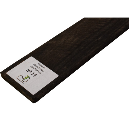 Diapasón de Ébano Rizado 720x75x9 mm MB Exclusive Nº14, detalle del rizo natural
