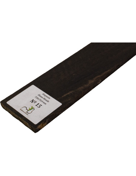 Diapasón de Ébano Rizado 720x75x9 mm MB Exclusive Nº15, detalle del rizo natural