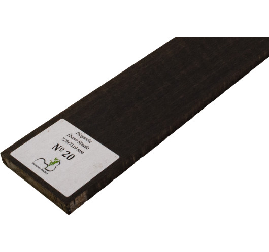 Diapasón de Ébano Rizado 720x75x9 mm MB Exclusive Nº20, detalle del rizo natural