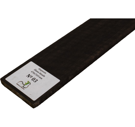 Diapasón de Ébano Rizado 470x75x9 mm MB Exclusive Nº3, detalle del rizo natural
