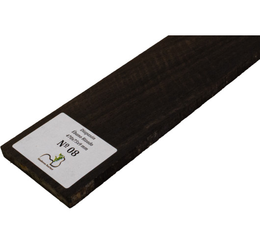Touche en ébène ondé 470x75x9 mm MB Exclusive N°8, détail du grain ondé