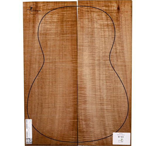 Veta y rizo marcado en madera Koa para guitarra clásica MB Exclusive Nº 3