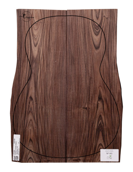 Fond en Bois de Violette au dessin marqué pour guitare classique MB Exclusive Nº 3