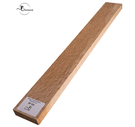 Mango de arce ojo de pájaro MB Exclusive 700x85x25 mm para guitarra eléctrica, pieza única, superficie lijada sin tratamiento