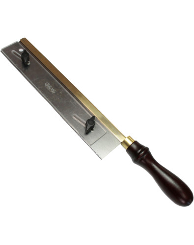 Sierra para corte de ranuras de trastes con guía limitadora de profundidad y mango de palisandro